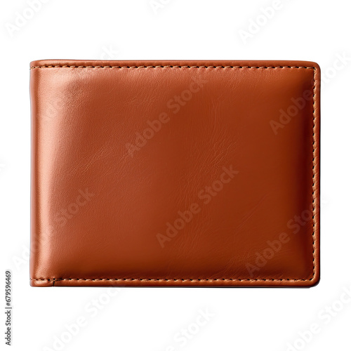 Leather Wallet Isolated on Transparent or White Background, PNG