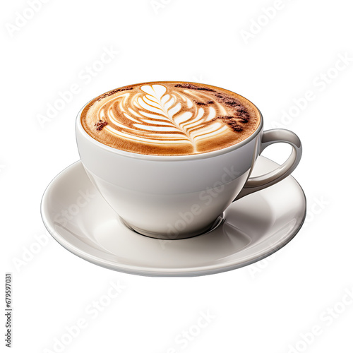 Cup of Cappuccino Isolated on Transparent or White Background, PNG