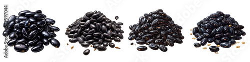 Pile of black beans  Hyperrealistic Highly Detailed Isolated On Transparent Background Png File photo