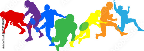 American Football Silhouette Player Silhouettes