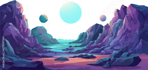 Alien Planet Outer Space Landscape Game Background