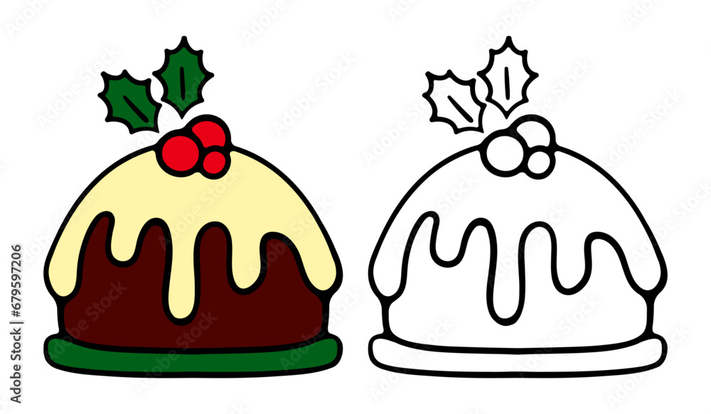 Christmas Cake icon. Vector illustration beautiful modern cakes, such as chocolate cake, Napoleon cake, tiramisu. New Year, Christmas, holiday, gift, Santa, celebration, January 1, winter. Christmas Cake icon. Vector illustration beautiful modern cakes, such as chocolate cake, Napoleon cake, tiramisu. New Year, Christmas, holiday, gift, Santa, celebration, January 1, winter.