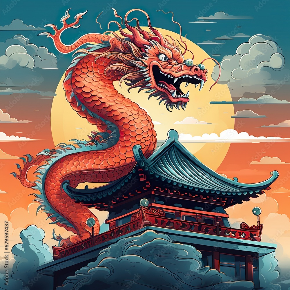 chinese new year dragon illustration 