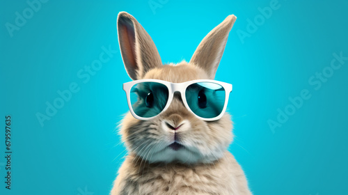 Generative AI illustration of cute fluffy domestic rabbit © khan