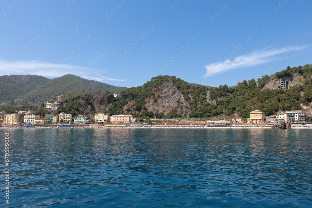 Obraz premium The Cinque Terre Coast in Monterosso village, Cinque Terre National Park, Province of La Spezia, Liguria, Italy