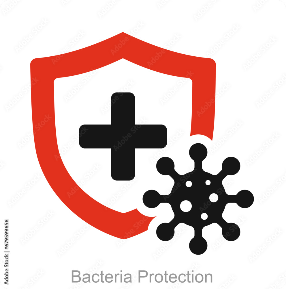 Bacteria Protection and protect icon concept Bacteria Protection and protect icon concept