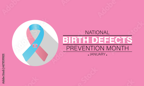 Birth Defects Awareness Month Vector Illustration. Banner, poster, card, background design with ribbon and show shadow design.