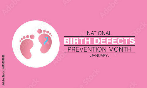 Birth Defects Awareness Month Vector Illustration. Banner, poster, card, background design with ribbon and show shadow design.