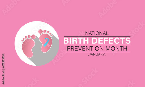Birth Defects Awareness Month Vector Illustration. Banner, poster, card, background design with ribbon and show shadow design.