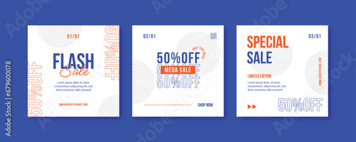 Promotion sale social media post template with brutalism concept