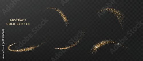 Glitter gold abstract design element, gold dust defocused abstract twinkly lights background