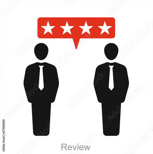 Review and ratings icon concept 