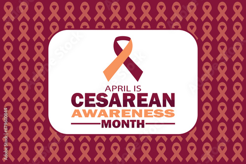 Cesarean Awareness Month. Holiday concept. Template for background, banner, card, poster with text inscription. Vector illustration