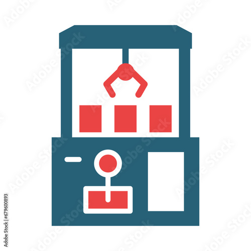 Claw Machine Glyph Two Color Icon Design
