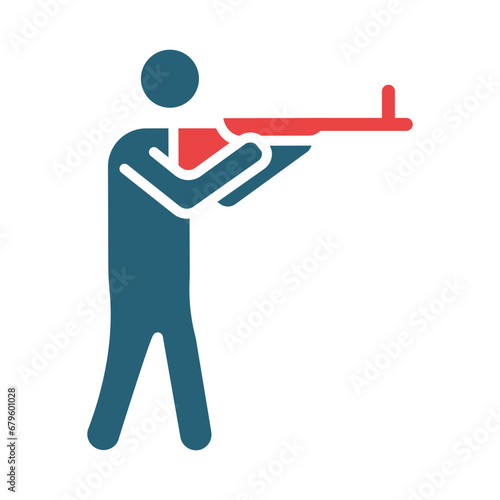 Shooting Game Glyph Two Color Icon Design