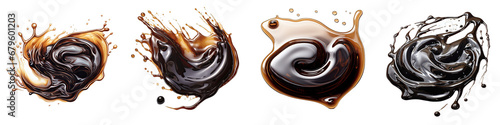 Puddle of balsamic vinegar  Hyperrealistic Highly Detailed Isolated On Transparent Background Png File photo