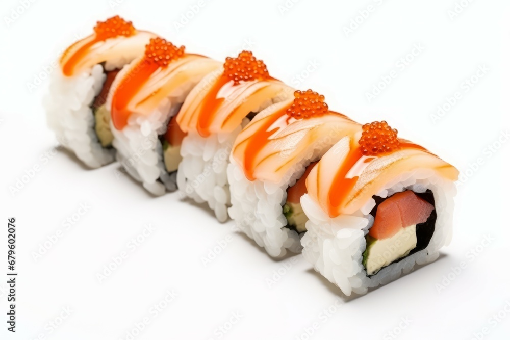 Tasty sushi isolated on white background
