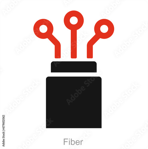 Fiber and wire icon concept 
