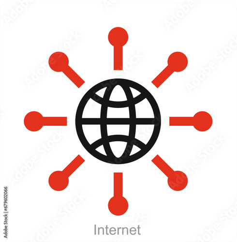 Internet and domain icon concept 