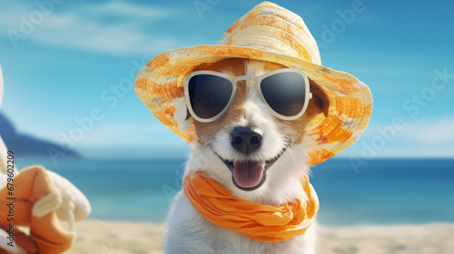 Cute dog in a hat