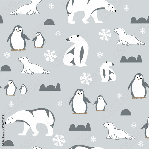 Cute animals winter pattern