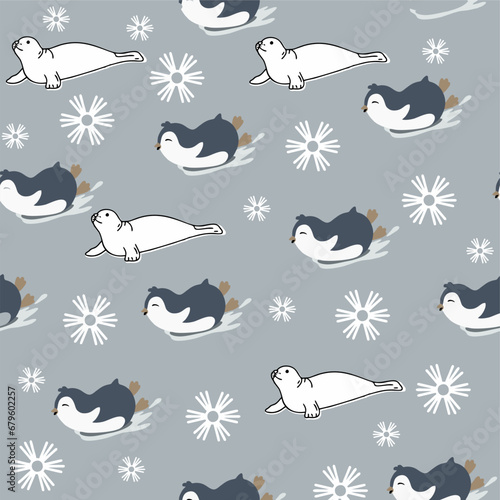 Cute animals winter pattern