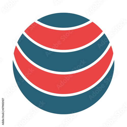 Fitball Glyph Two Color Icon Design