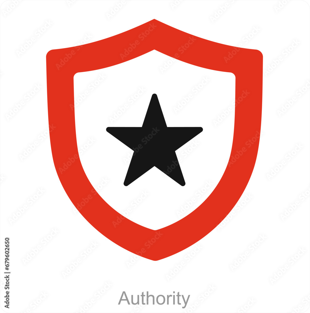 Authority and shield icon concept Authority and shield icon concept