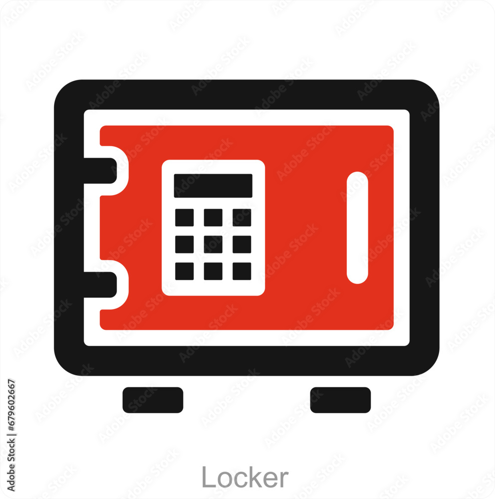 Locker and safety icon concept Locker and safety icon concept