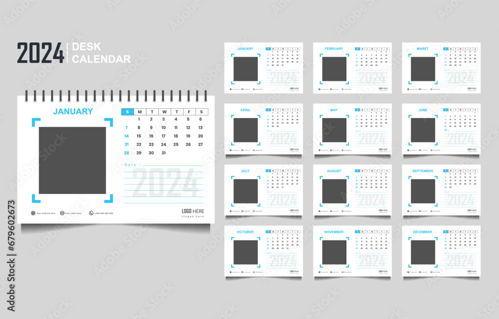 monthly calendar for 2024 template design monthly calendar for 2024 template design