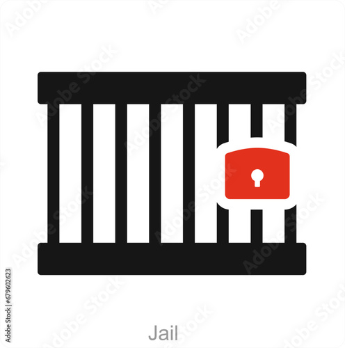 Jail and prison icon concept
