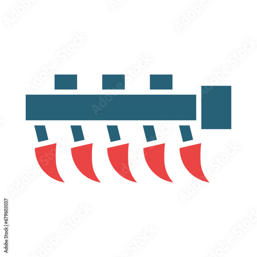 Cultivator Glyph Two Color Icon Design