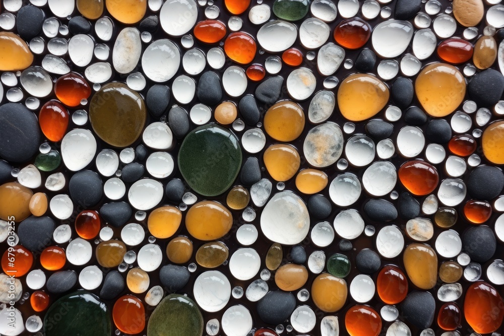 water drops creating bubbles on a pebble surface water drops creating bubbles on a pebble surface