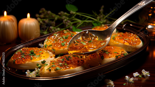 baked stuffed eggs with herbs and spices