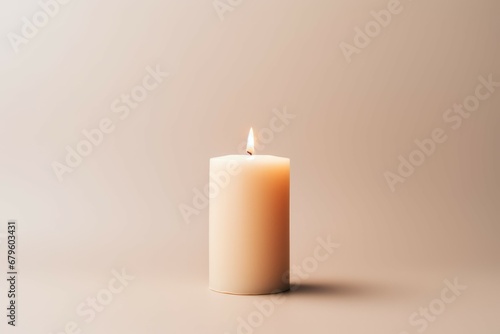 Wallpaper Mural Light candle on pale backdrop Torontodigital.ca