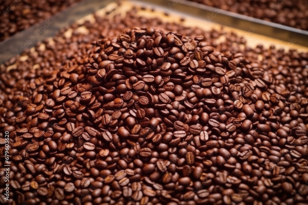 Fototapeta premium a pile of coffee beans after de-pulping process