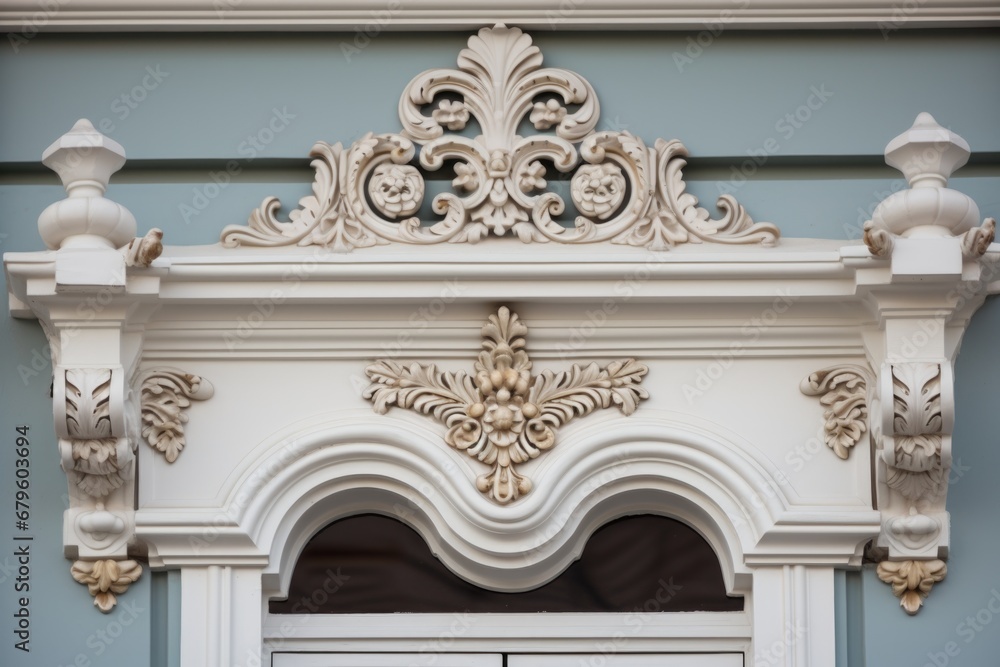 Fototapeta premium close-up of decorative elements on frontal pediment