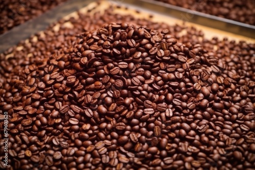 a pile of coffee beans after de-pulping process