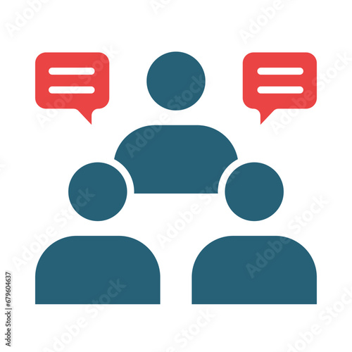 Forum Glyph Two Color Icon Design