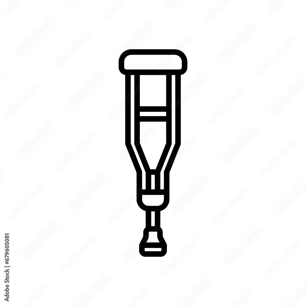 crutches icon vector in line style crutches icon vector in line style