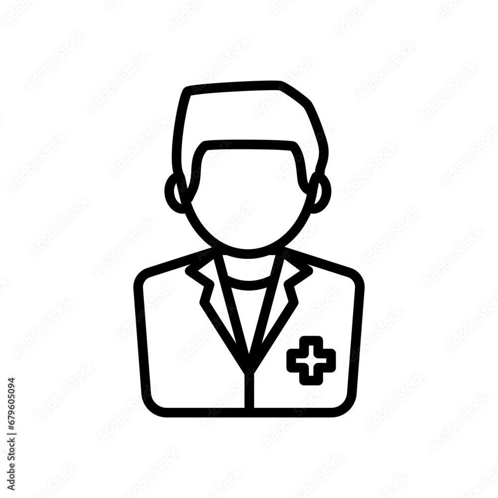 doctor icon vector in line style