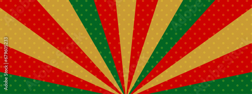 クリスマスカラーのサンバーストのベクターの背景イラスト