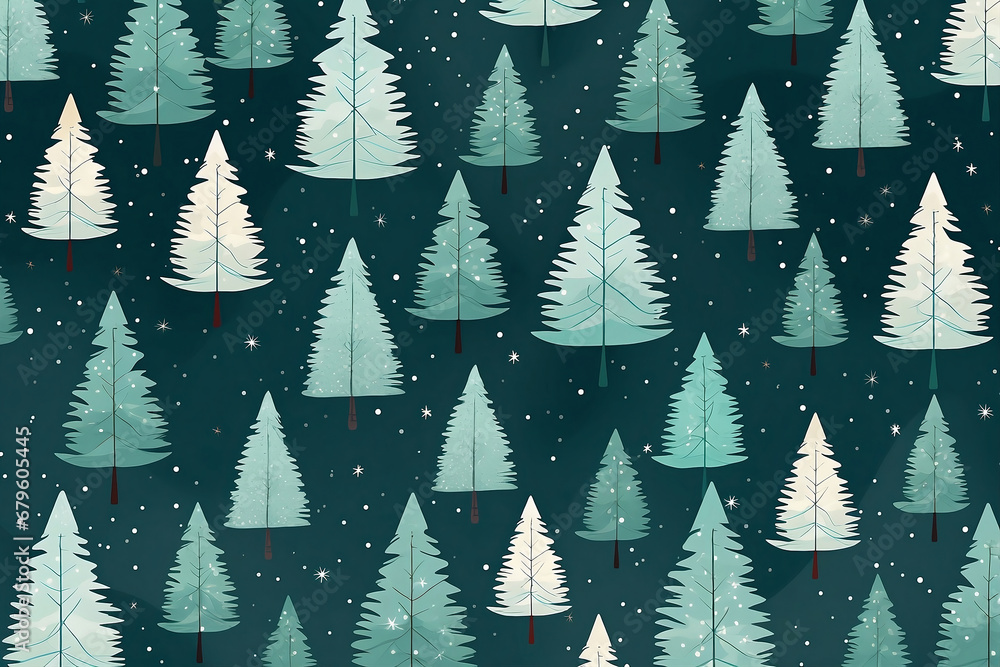 Green Pine Tree Pattern - Christmas 