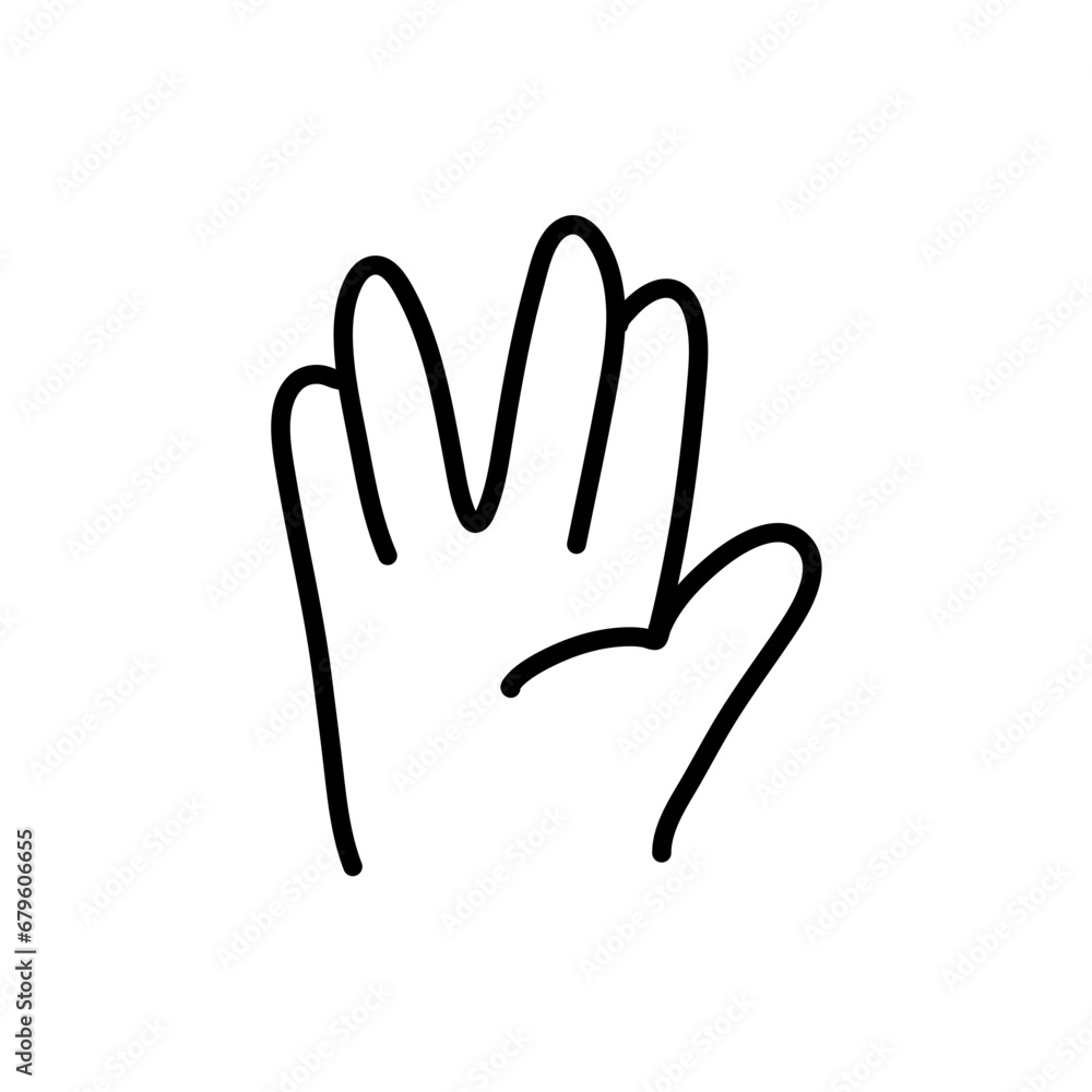 doodle line art illustration of hand doodle line art illustration of hand