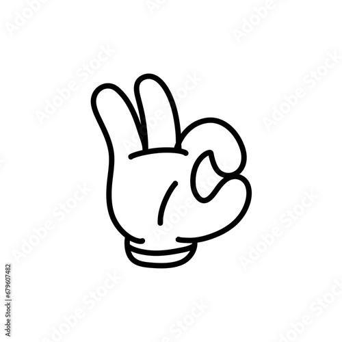 groovy comic hand vector. Collection of cartoon character hands