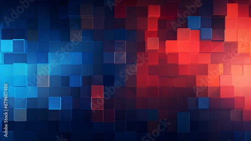 Generative AI illustration of red and blue colored
