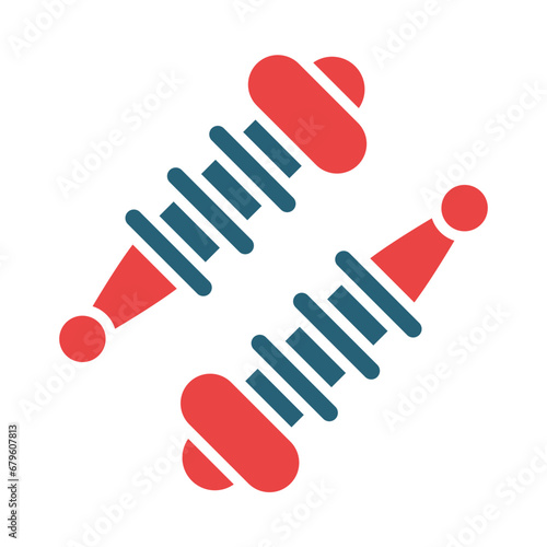 Damper Glyph Two Color Icon Design