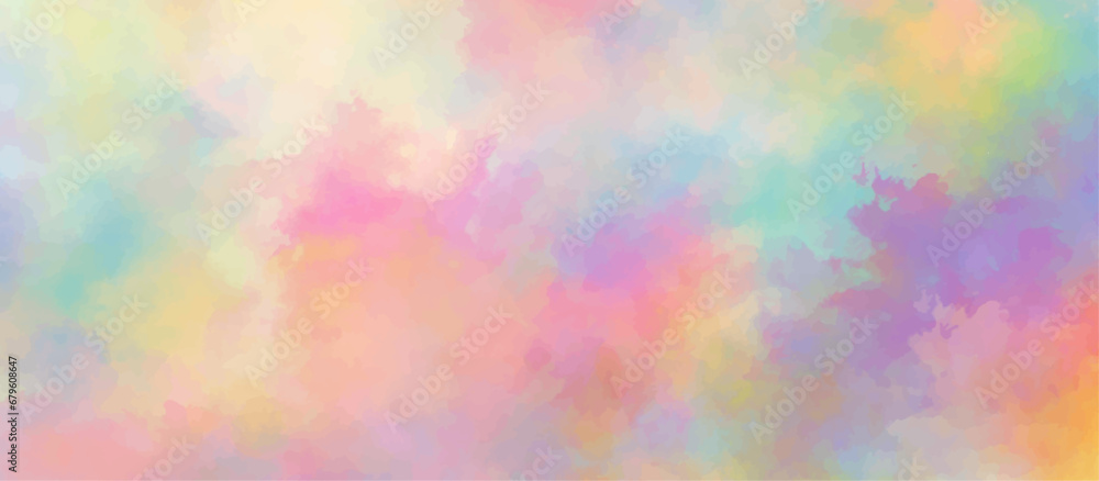 abstract colorful background with bokeh .Delicate sepia background with paint stains watercolor texture .subtle watercolor pink yellow blue gradient illustration. - obrazy, fototapety, plakaty 