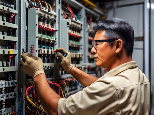 electrician working in a factory