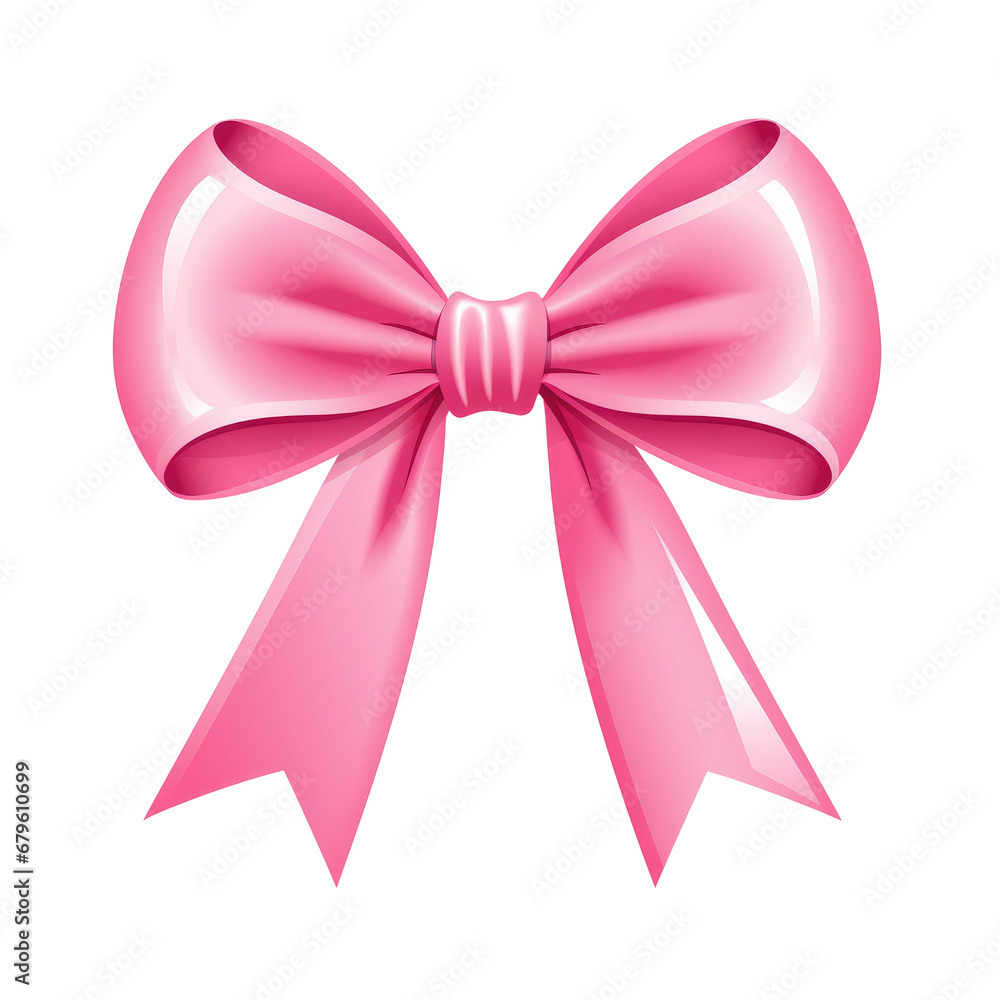 Vector Pink Ribbon. Pink Ribbon Clipart. Colorful Ribbon Element. Ribbon Illustration.